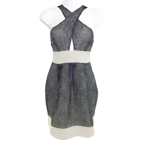 Buffalo David Bitton Dresses & Skirts - BUFFALO Black, Silver, Blue & White Halter Dress